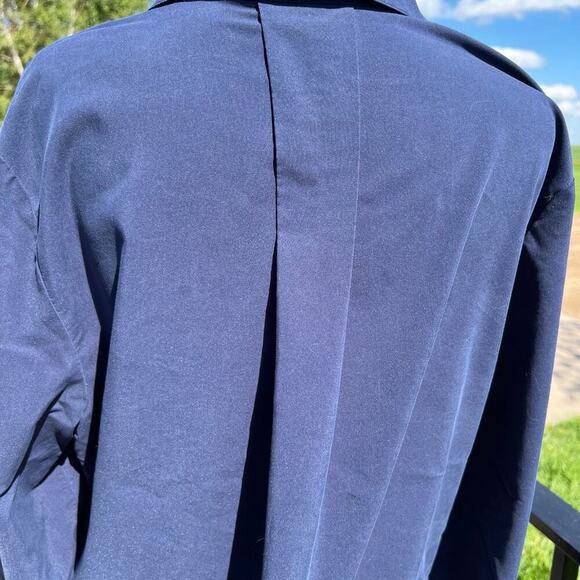 CHICO’s navy button down shirt, long sleeve. Women's size 2, (L-12) - Picture 7 of 9